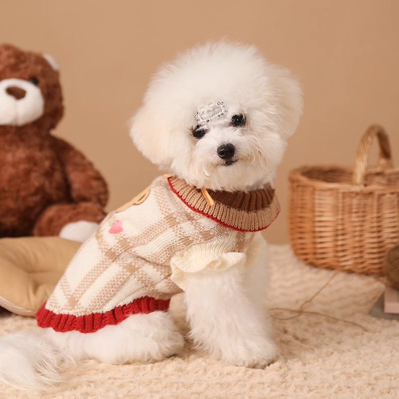Bow Patch Knit Pet Sweater main product image