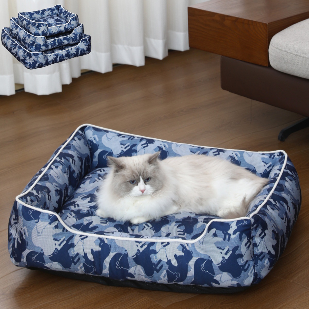 Ocean Square Oxford Dog Bed main product image