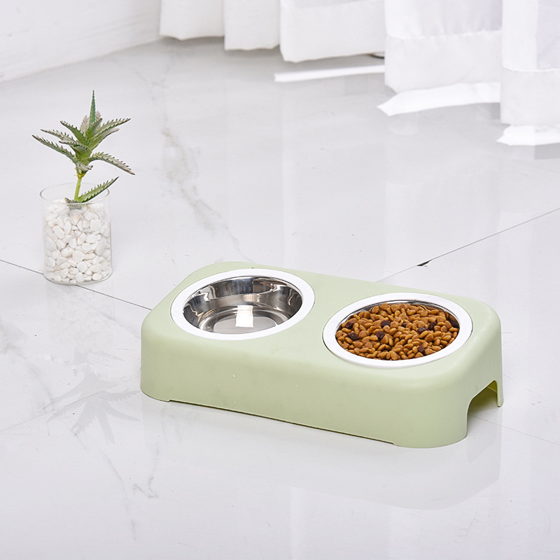 Raised double bowl used for food and water