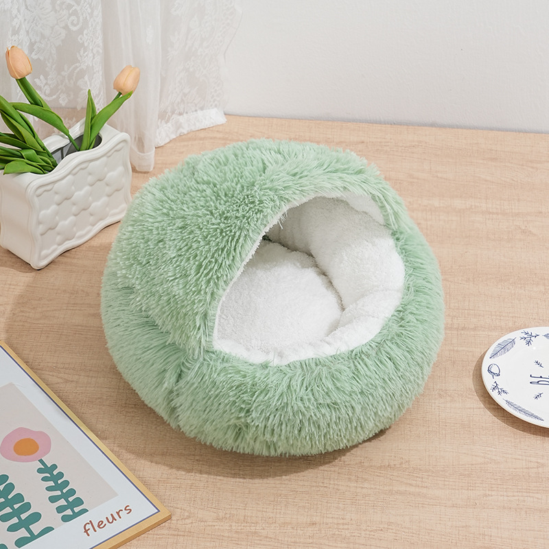 Green semi-enclosed shell dog bed color option